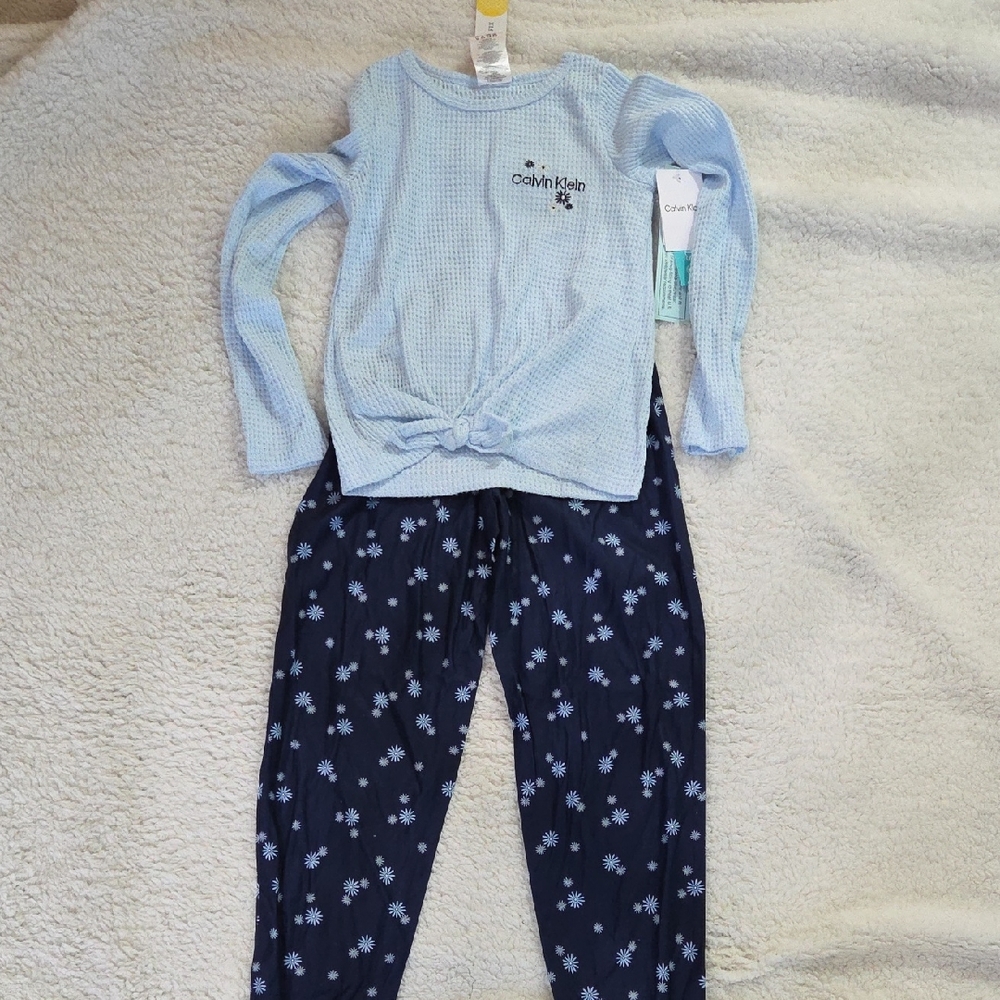 Calvin Klein Kids Light Blue and Navy Thermal Set